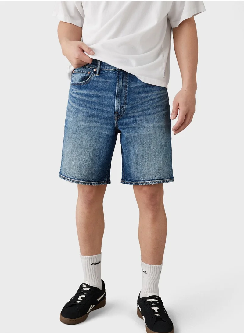 امريكان ايجل Mid Wash Denim Shorts