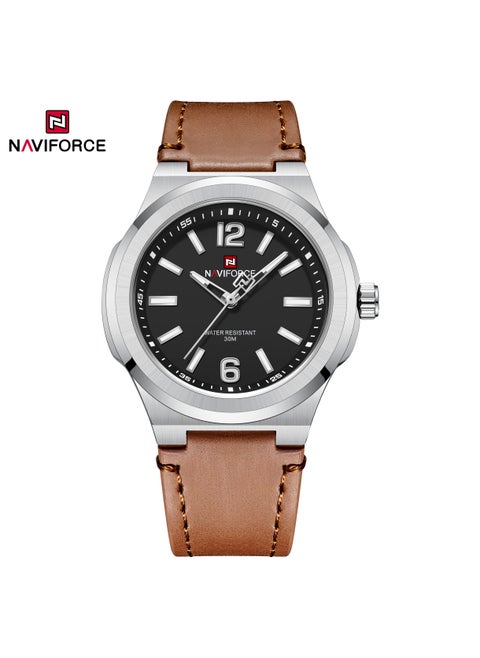 Minimalist Analog Wrist Watch for Men with Leather Strap Water Resistant Classic Timepiece for Business and Casual Wear