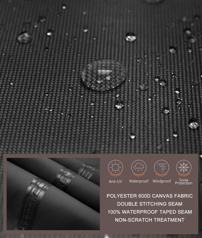 ULTCOVER غطاء شواية أولتكوفر المضاد للماء مقاس 32 بوصة، غطاء باربيكيو متين لشوايات الغاز الخارجية ذات شعلتين، أسود - Image 3