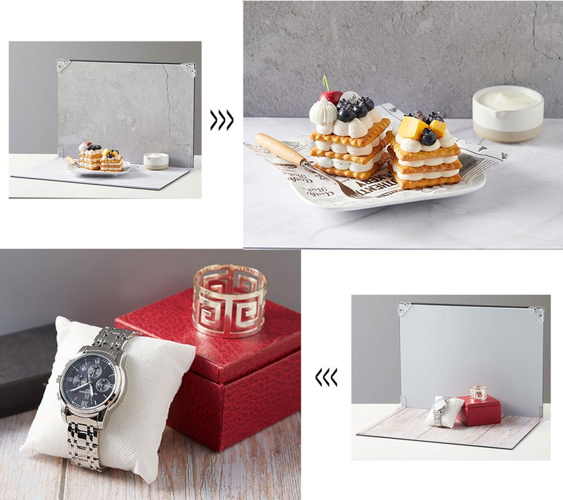 BYSTONE 8Pcs 16Patterns Table Top Small Food Background Kit Makeup Product Shooting Backdrop Photo Backdrop Board Product Photography for Mini Items Photography and Video Recording(Small Size 16.5x11.7in) - Image 3
