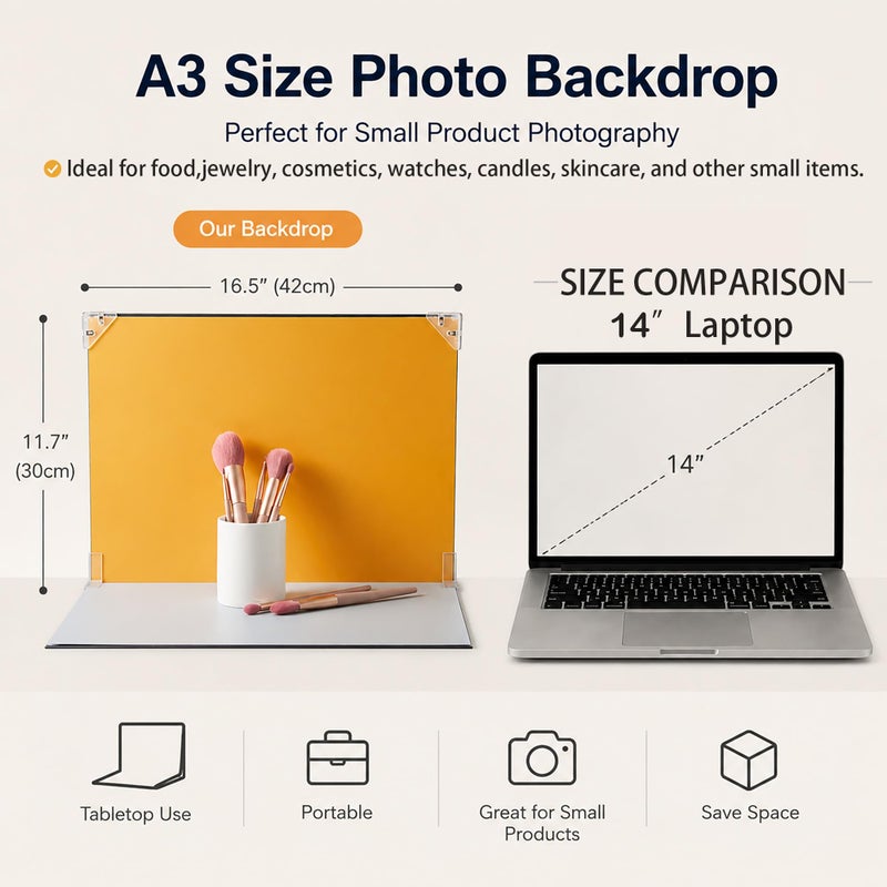 BYSTONE Product Photography Backdrops Kit, 8 Pcs 16 Patterns Photo Backdrop Board, 16.5 x 11.7 in Tabletop Background for Food Jewelry Cosmetics, Small Product Photoshoot Props - Image 3