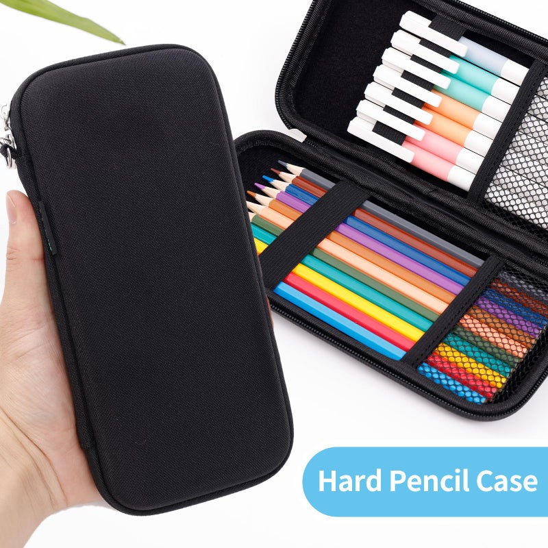 iDream365 Upgraded Hard Pencil Case Box for Adluts,Durable Pen Carrying Case with Zipper-Black - Image 4