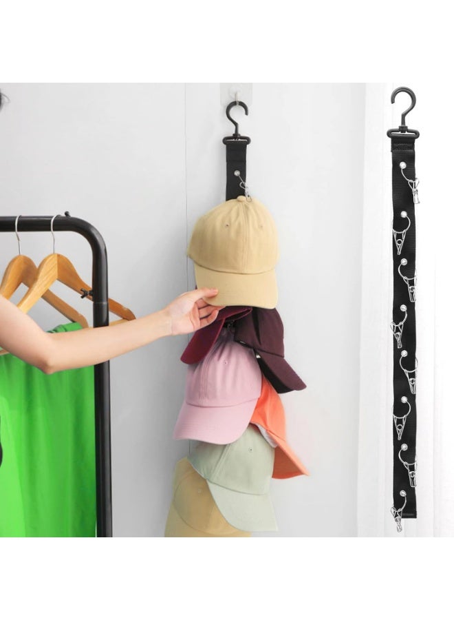 Meetion 1pc Baseball Cap Rack, Hold up to 8 Caps, Fitted Caps Sun Hats Organizer, Hat Storage Hanger for Closet Rod, Wall, Door, Clothes Rack  - Image 4