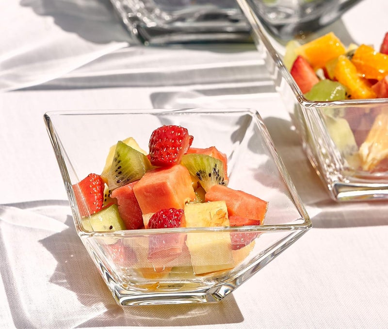 Barski وعاء زجاجي بارسكي مربع للحلويات والمعكرونة والفواكه والمكسرات والشوكولاتة - مجموعة من 6 أوعية - شفاف كلاسيكي - 55 سم قطر - صنع في أوروبا - Image 3