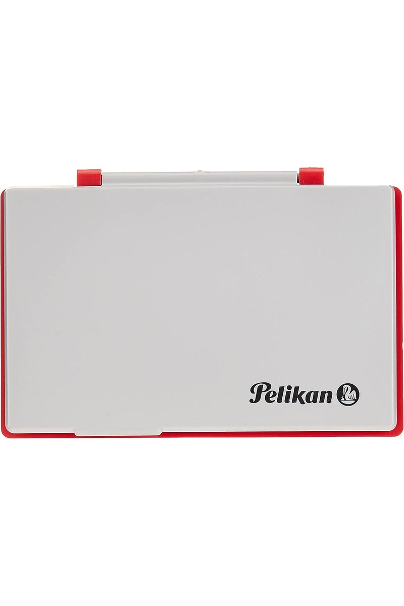 Pelikan وسادة طوابع بحافظة بلاستيكية، حمراء، 11 سم طول × 7 سم عرض - Image 1