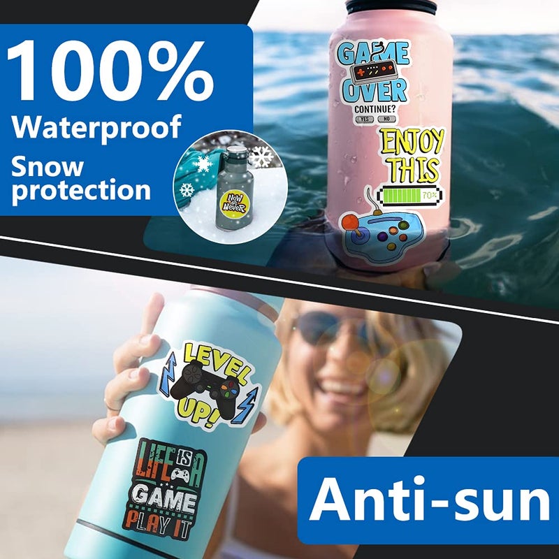DETICKERS Water Bottles Stickers for Boys Kids 50 PCS Waterproof Video Game Vinyl Stickers Gamer Gifts for Teen Boys - Image 5