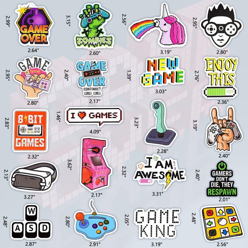 DETICKERS Water Bottles Stickers for Boys Kids 50 PCS Waterproof Video Game Vinyl Stickers Gamer Gifts for Teen Boys - Image 4