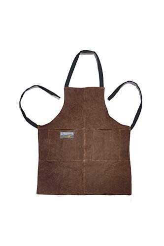 Outset Grill and Kitchen Apron, Brown Leather, 27" x 30" - Image 1