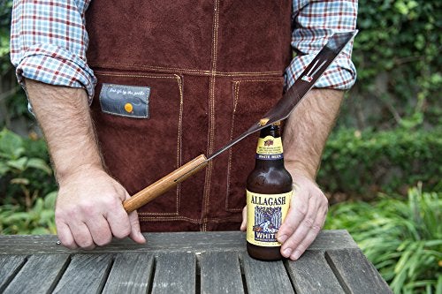 Outset Grill and Kitchen Apron, Brown Leather, 27" x 30" - Image 2