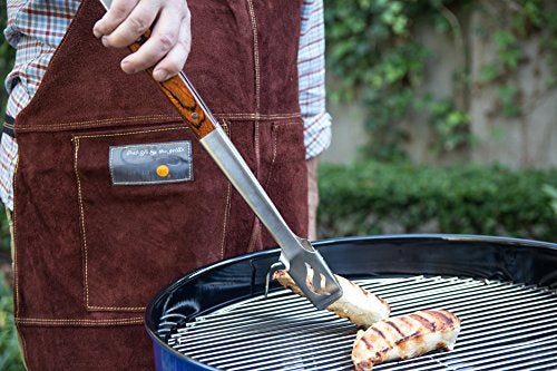 Outset Grill and Kitchen Apron, Brown Leather, 27" x 30" - Image 4