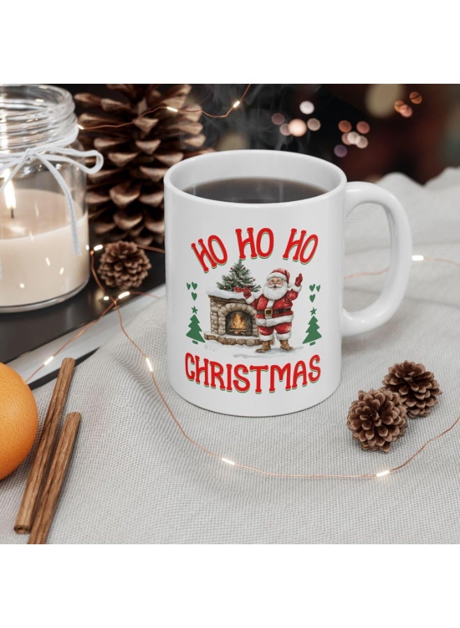 Festive Christmas Mug - Ho Ho Ho Design, Holiday Gift, Hot Cocoa Cup, Winter Decor, Santa Coffee Mug - Image 2