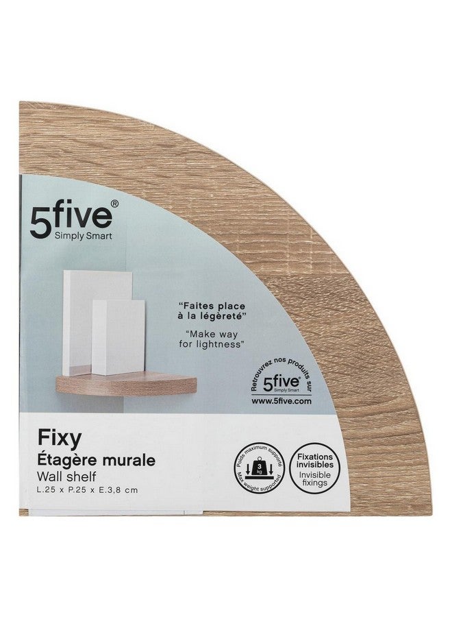Five Simply Smart Fixy Invisible Fixation Corner Wall Shelf Oak 3.8 x 25 x 25 cm 181396C - Image 3