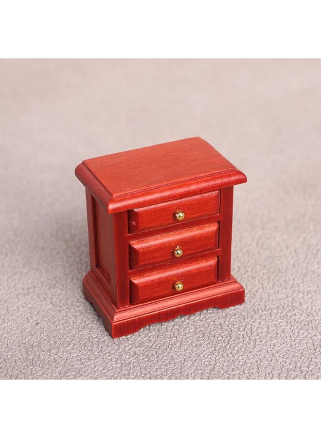 White Wooden Miniature Three Drawer Bedside Table 1 12 Dollhouse Furniture Solid - Image 5