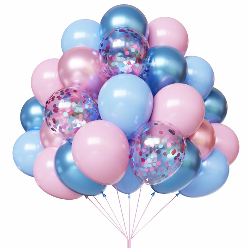 YMSZ Pink and Blue Balloons 67 12 Inch Metallic Pink and Blue Balloon Gender Reveal Balloons for Boy or Girl Gender Reveal Decorations Birthday Party Baby Shower Anniversary Decoration - Image 3