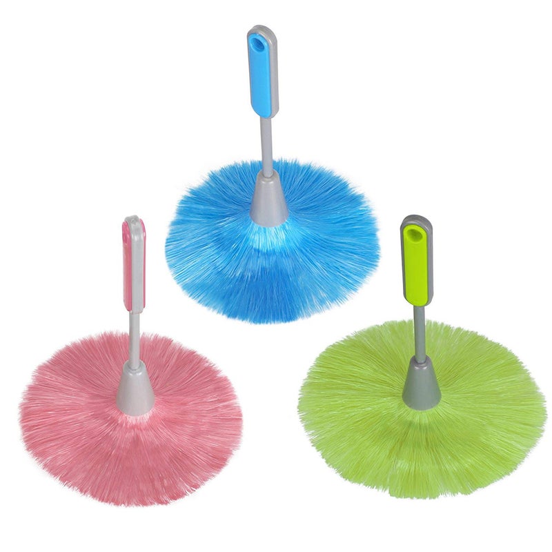 WOVTE 3 Pack Fluffy Microfiber Delicate Kitchen Duster Laptop Keyboard Brush Computer Screen Cleaner Tool Mini Dusting Wand (Blue  Green  Pink) - Image 2