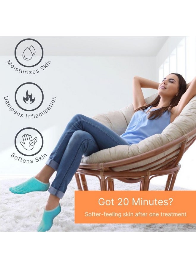 NatraCure - NatraCure 5-Toe Gel Lined Foot Moisturizing Socks - Aloe & Shea Infused Fuzzy Hydrating Socks for Women & Men - Soft Feet Moisturizer Spa & Pedicure Socks for Dry Cracked Heels, Calluses - Medium - Image 1