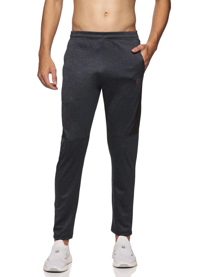 DOMIN8 Men Comfort Fit Track Pant| Solid Stretchable Track Pant with One Side Zipper Pocket and Inside Drawstring (in, Alpha, L, Regular, Black) - Image 2