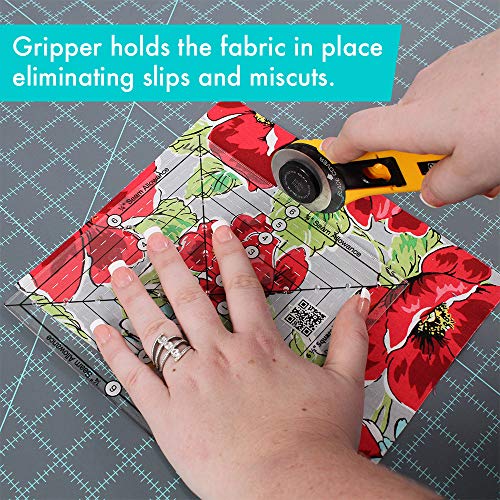 Creative Grids 6-1/2in Square It Up or Fussy Cut Square Quilting Ruler – CGRSQ6 – Made in USA, Non-Slip Grip Acrylic Quilting, Sewing, Crafting, Patchwork Ruler & Template - Image 4