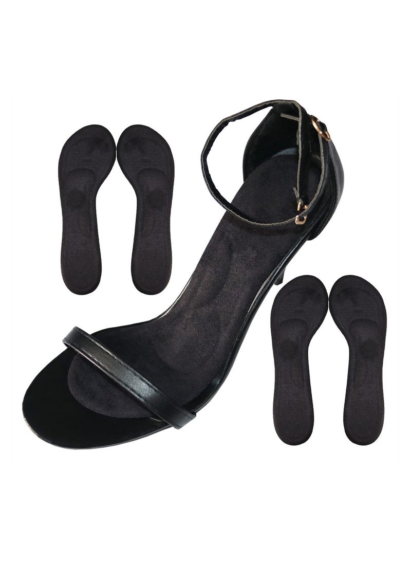 SYOSI 3/4 Length Pumps Inserts Women, 2 Pairs Adhesive Flannel Cushioning Insoles for Pumps Anti-Slip, Silicone Gel Dress Shoe Insole Pain Relief, for Pumps, Flats, Boots and Sandals - Image 1