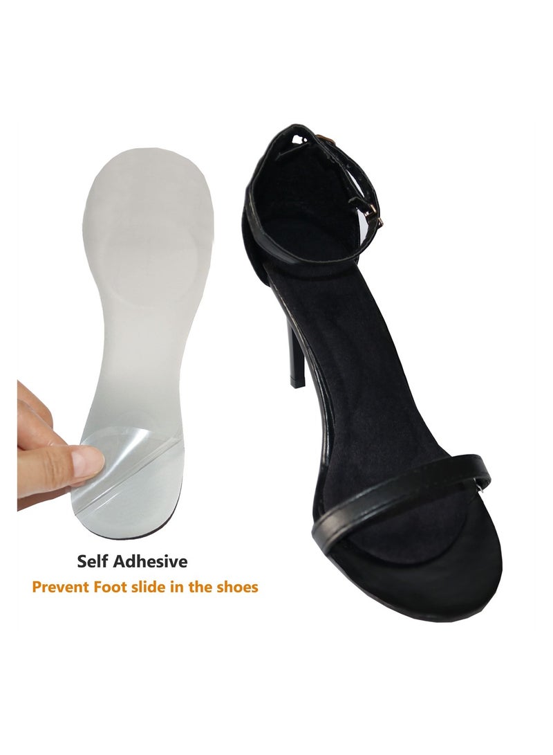 SYOSI 3/4 Length Pumps Inserts Women, 2 Pairs Adhesive Flannel Cushioning Insoles for Pumps Anti-Slip, Silicone Gel Dress Shoe Insole Pain Relief, for Pumps, Flats, Boots and Sandals - Image 4