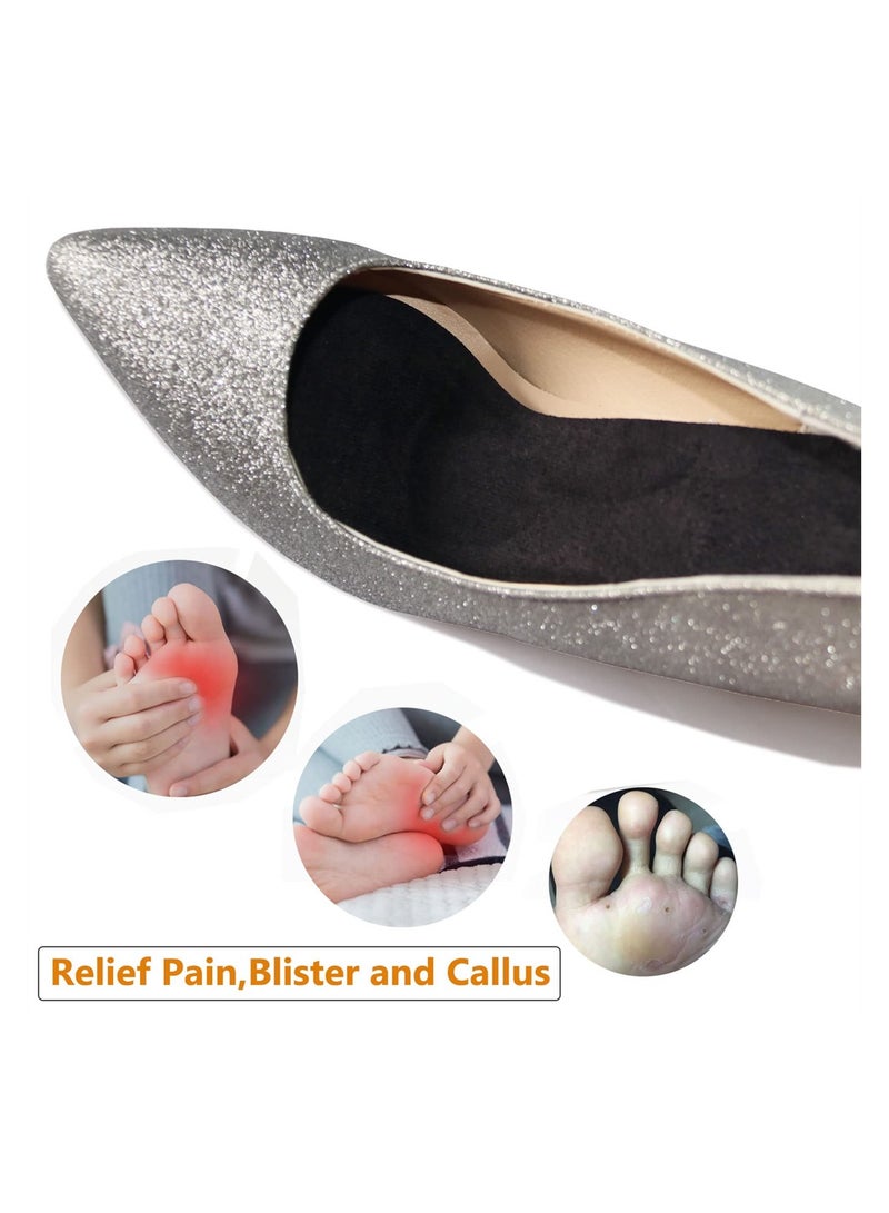 SYOSI 3/4 Length Pumps Inserts Women, 2 Pairs Adhesive Flannel Cushioning Insoles for Pumps Anti-Slip, Silicone Gel Dress Shoe Insole Pain Relief, for Pumps, Flats, Boots and Sandals - Image 3