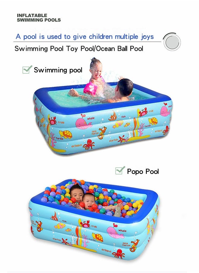 GROIC Inflatable Pool,Inflatable Swimming Pool for Kids,Blow Up Pool for Backyard with Comfortable Floor,Lounge Pool or Indoor Ball Pit,Summer Water Party  - Image 3