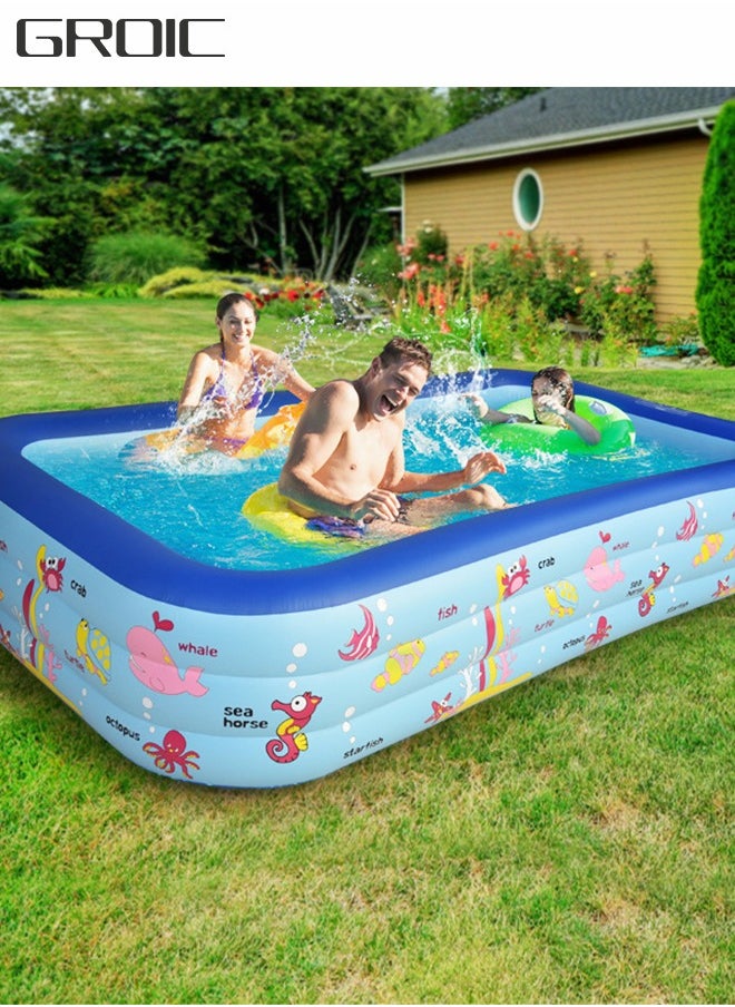 GROIC Inflatable Pool,Inflatable Swimming Pool for Kids,Blow Up Pool for Backyard with Comfortable Floor,Lounge Pool or Indoor Ball Pit,Summer Water Party  - Image 1