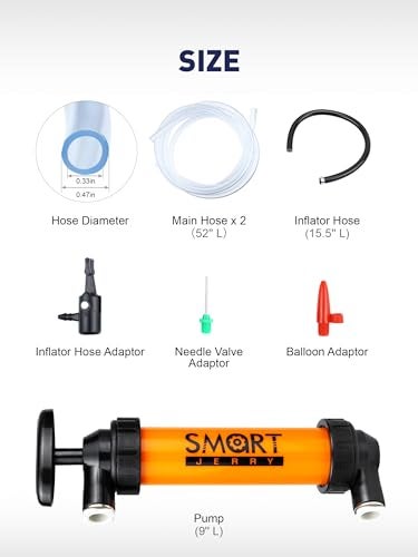 SMART JERRY Siphon Pump for Gasoline Fluid Transfer Pump Automotive RV Antifreeze Pump Kit Oil Transfer Pump Hand Pump Siphon Manual Fuel Transfer Pump Transmission Fluid Pump Lawn Mower Pump - Image 3