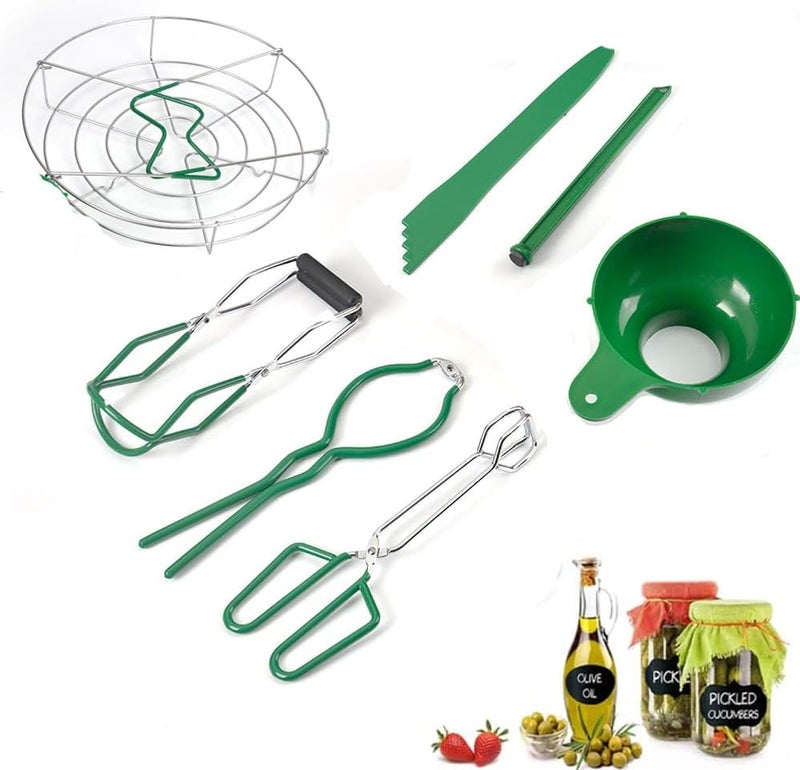 CORJEEJOR Canning Supplies Starter Kit 7-Piece Supplies Kit Canning Tools Equipment Canning Pot Set Included Canning Rack,Canning Funnel,Magnetic Jar Lifter,Jar Wrench,Lid Lifter - Image 1