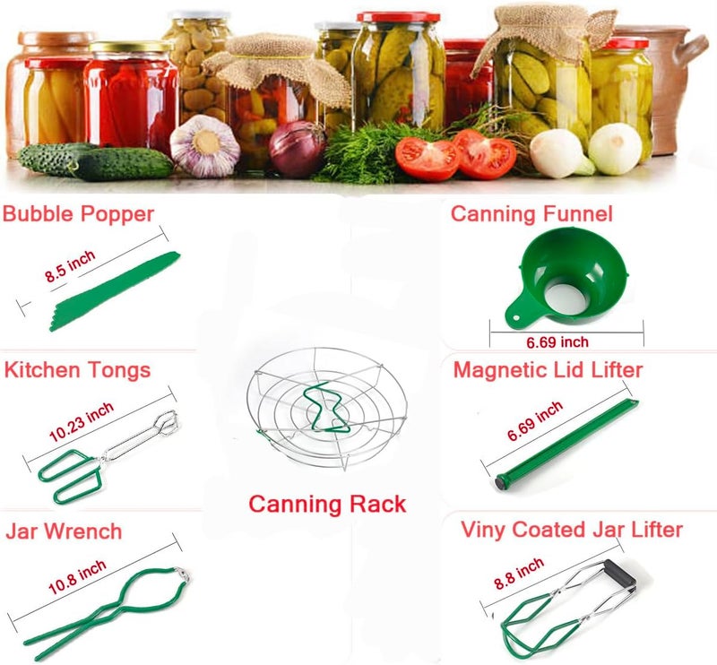 CORJEEJOR Canning Supplies Starter Kit 7-Piece Supplies Kit Canning Tools Equipment Canning Pot Set Included Canning Rack,Canning Funnel,Magnetic Jar Lifter,Jar Wrench,Lid Lifter - Image 3