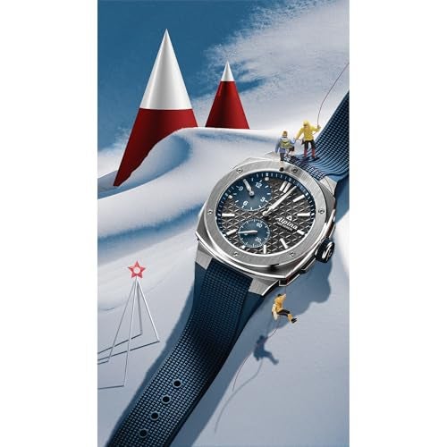 Alpina Men's Automatic Alpiner Watch, Blue Rubber Strap, Gray Dial Style: AL-650DGN4AE6 - Image 2