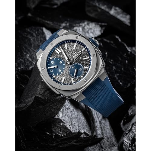Alpina Men's Automatic Alpiner Watch, Blue Rubber Strap, Gray Dial Style: AL-650DGN4AE6 - Image 3