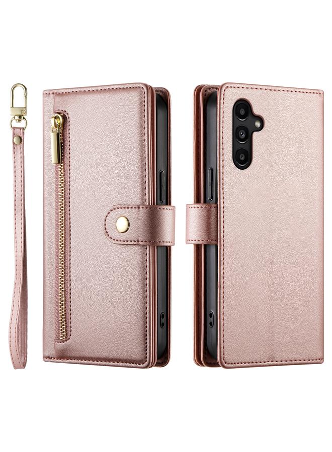 S-TOP Case For Samsung Galaxy A15 Nine Card-slot Zipper Wallet Bag Leather Phone Case - Image 2