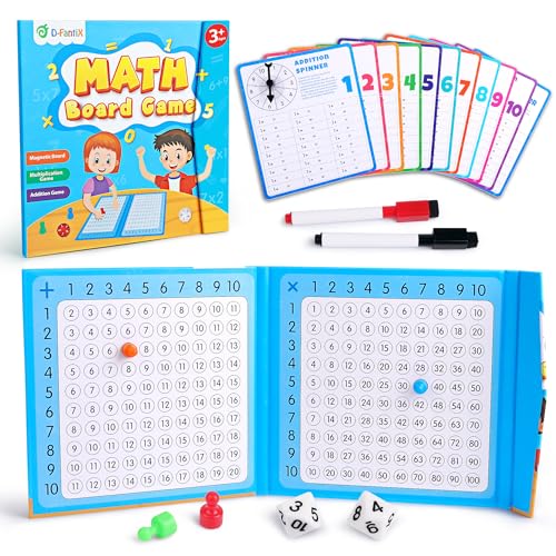 D-FantiX DFantiX Magnetic Addition Multiplication Game Board Math Games for Kids 812 Math Manipulatives for Elementary School Montessori Learning Toys for Homeschool Classroom - Image 1