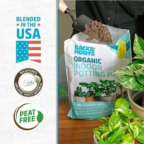 Back to the Roots 100% Organic Indoor Potting Mix (6 Quart), Promotes Healthy Houseplant Growth, Made in The USA - Image 2