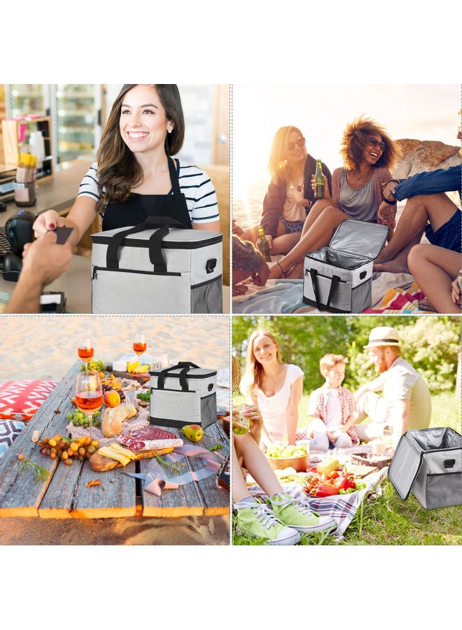 إسكدنيا حقيبة غداء عازلة للحرارة ومزودة بحزام كتف قابل للتعديل رمادي/أسود 32 x 20.5 x 28سم - Image 5