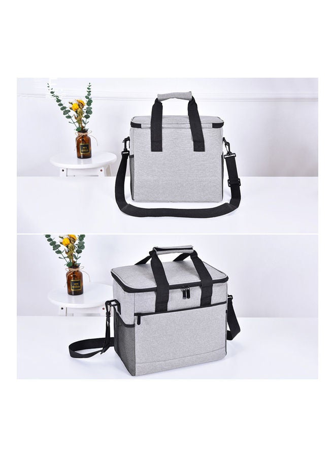 إسكدنيا حقيبة غداء عازلة للحرارة ومزودة بحزام كتف قابل للتعديل رمادي/أسود 32 x 20.5 x 28سم - Image 3