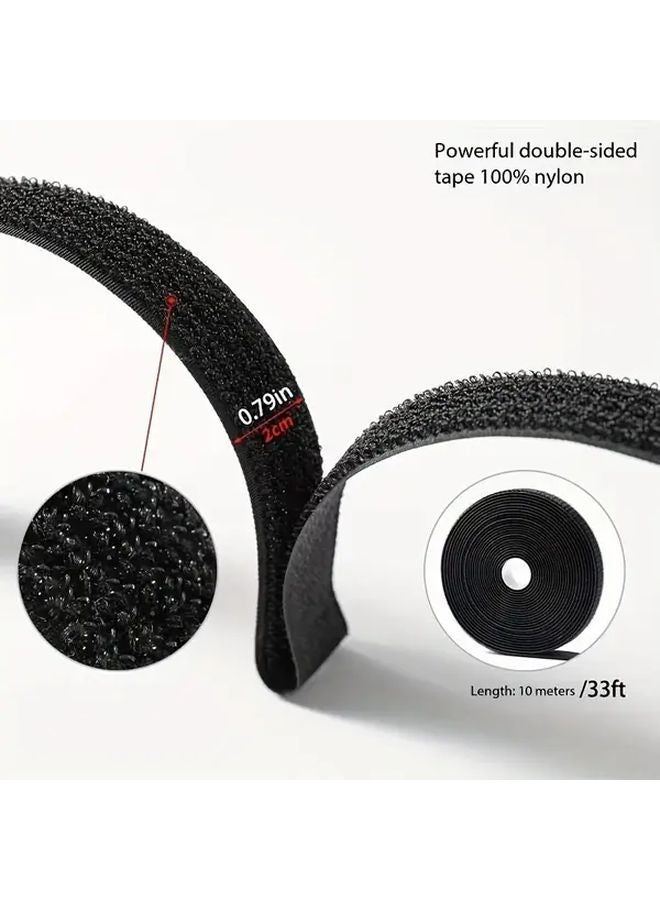 أشرطة قابلة للتعديل من نوع الخطاف والحلقة، بطول 393.7 بوصة وعرض 0.79 بوصة، قابلة للقطع وإعادة الاستخدام - Image 4