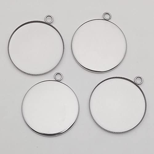 WOCRAFT 20 Pcs Fit 30mm Stainless Steel Round Blank Bezel Pendant Trays Base Cabochon Settings Charms for Jewelry Making (10168-30mm-20pcs) - Image 4