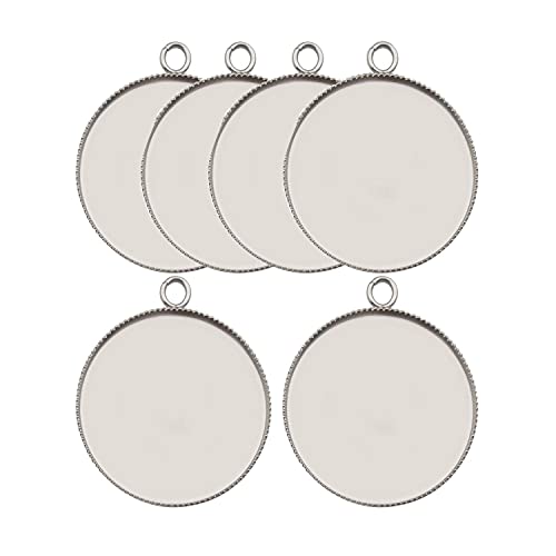 WOCRAFT 20 Pcs Fit 30mm Stainless Steel Round Blank Bezel Pendant Trays Base Cabochon Settings Charms for Jewelry Making (10168-30mm-20pcs) - Image 1