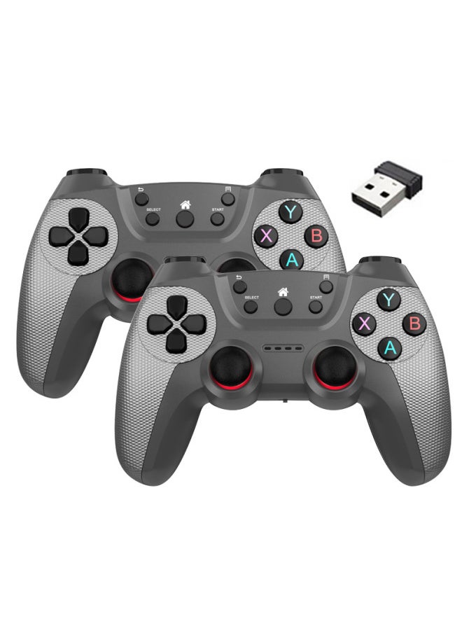 Generic - 2.4g Wireless Game Controller Dualshock Supports Android Usb Tv Computer Double Player Handle For Tv Computer-Product Color:Elegant Silver (Doubles)-Bare Metal - Image 1