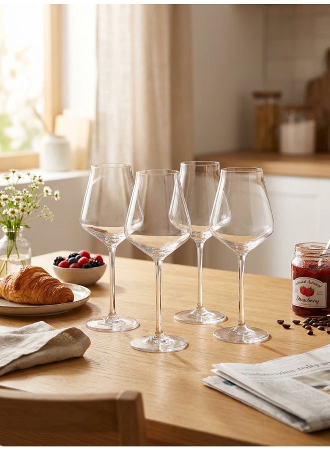 Chef & Sommelier طقم كؤوس نبيذ بقاعدة ناعمة 4 × 300 مل للنبيذ، الشمبانيا، العصير، الماء، المشروبات الغازية، المشروبات الكحولية، المشروبات الساخنة - Image 3