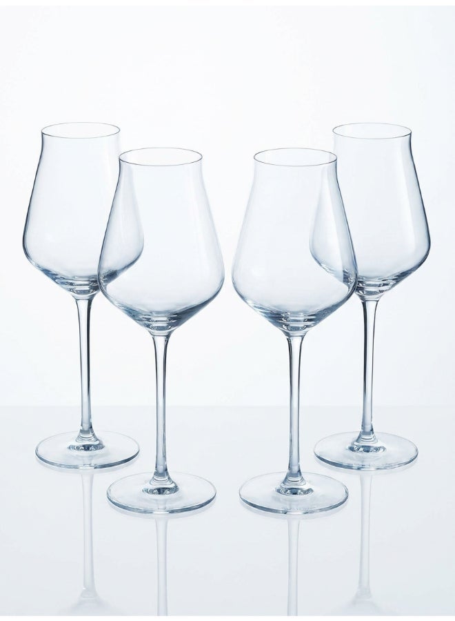 Chef & Sommelier طقم كؤوس نبيذ بقاعدة ناعمة 4 × 300 مل للنبيذ، الشمبانيا، العصير، الماء، المشروبات الغازية، المشروبات الكحولية، المشروبات الساخنة - Image 1