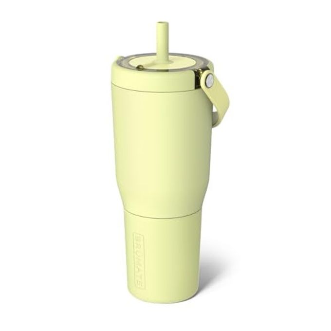 Resa 35oz 100% Leakproof Travel Tumbler w/Handle & Straw | Flexible SoftSip Straw | Silicone Sleeve for Durability | Stainless Steel | Cup Holder & Travel Friendly Water Bottle (Prickly Pear) - Image 1