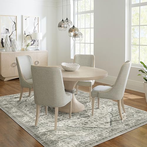 Deerly 5x8 Area Rugs for Bedroom - Washable Rug 5x8 Rugs Vintage Large Carpet Non-Slip Boho Rug for Living Room Dining Room Nursery Area Rugs Print Floor Rug Cream - Image 4