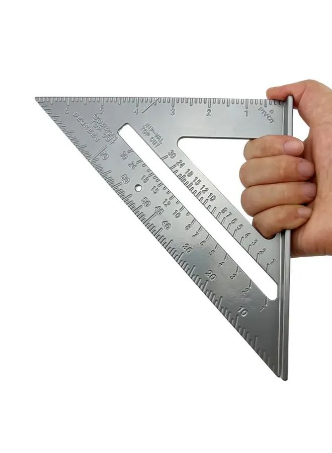 7 Inch Cast Aluminum Triangle Ruler Right Angle Measuring Tool With Dual Scale Markings Inches And Centimeters Durable Woodworking Precision Ruler For Carpentry Crafting Projects - Image 1