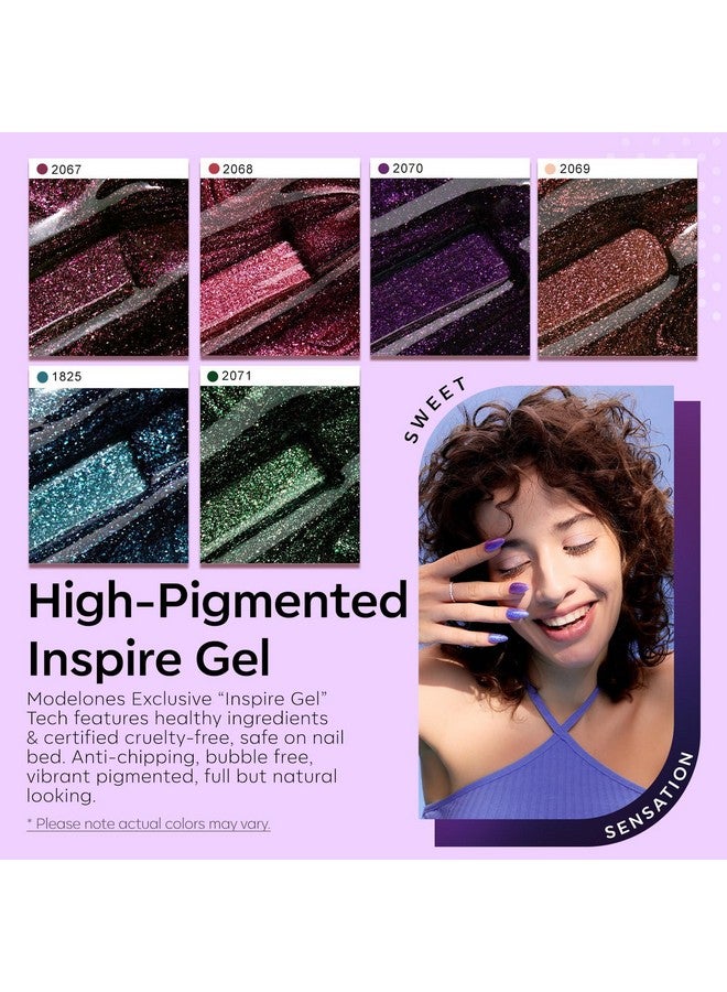 موديل ونز مجموعة طلاء أظافر جل تشاميليون من موديلونز - 6 ألوان من جل أورورا، طلاء أظافر جل أزرق أخضر بنفسجي أحمر بني لامع، طلاء أظافر جل لجميع الفصول، مصباح LED للأظافر، مجموعة طلاء أظافر جل، هدية منزلية، صالون اصنعها بنفسك للنساء - Image 3