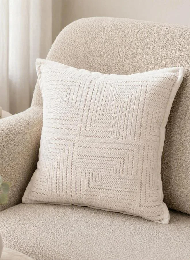 Styli Patterned Cushion Cover - 45X45Cm, Beige