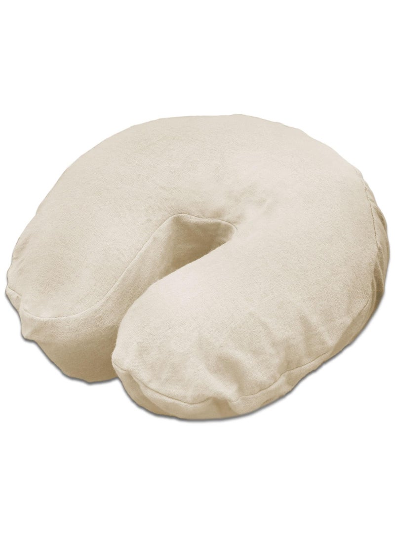 Body Linen - Body Linen Comfort Flannel Face Rest Covers for Massage Tables - Soft, Durable and Light 100% Cotton Flannel Face Cradle Covers (5 Pack, Natural) - Image 1