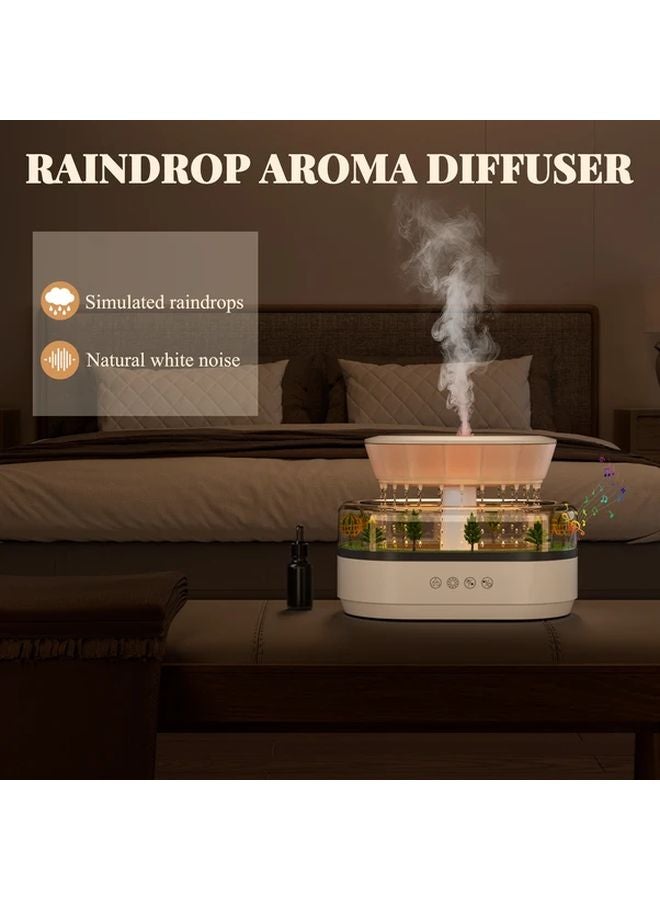 Forest Micro Landscape Diffuser With Seven Color Gradient Light Raindrop Music Essential Oil Home Decor - Image 5